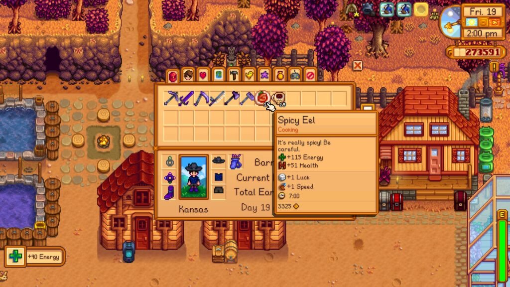 Spicy Eel from my fish ponds stardew valley