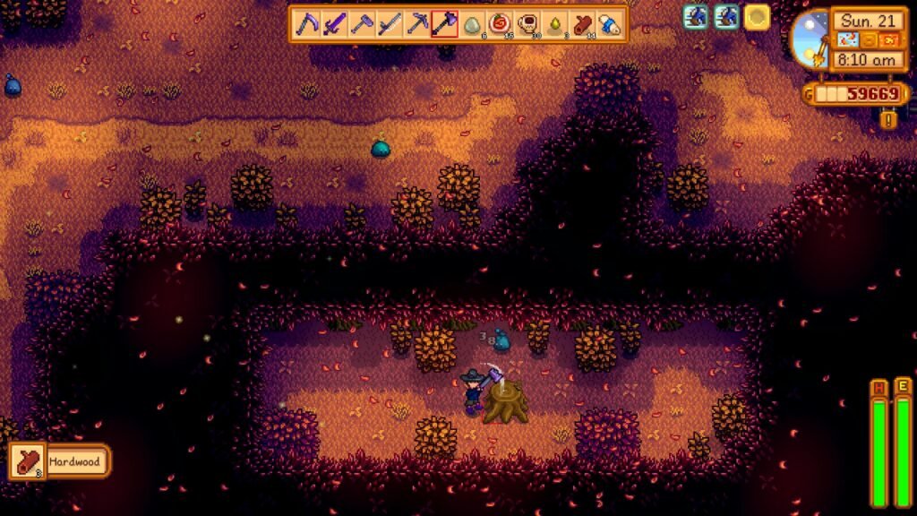 Chopping Large stumps in the secret woods 