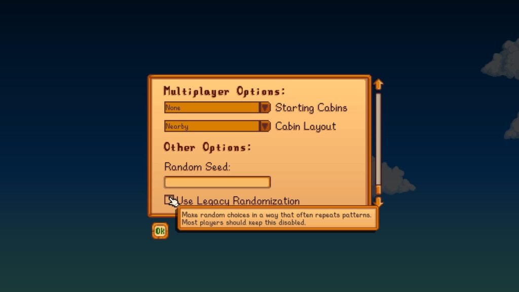 How to toggle legacy randomization on/off