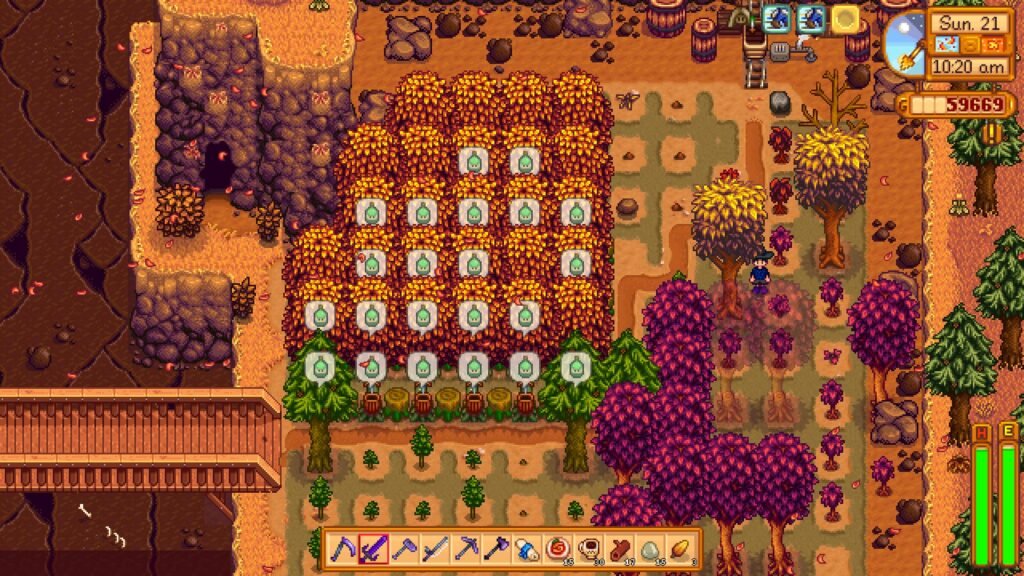 Tree farm setup in the Quarry
